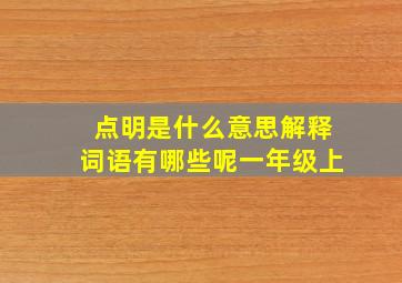 点明是什么意思解释词语有哪些呢一年级上