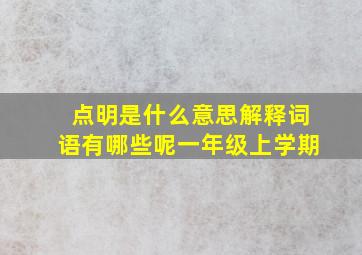 点明是什么意思解释词语有哪些呢一年级上学期