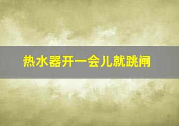 热水器开一会儿就跳闸