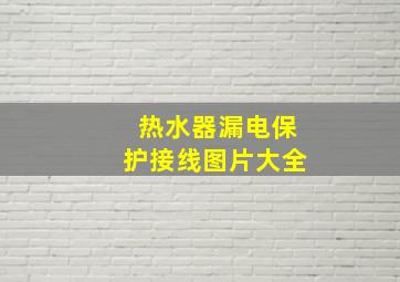 热水器漏电保护接线图片大全