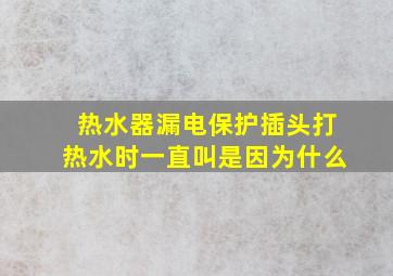 热水器漏电保护插头打热水时一直叫是因为什么