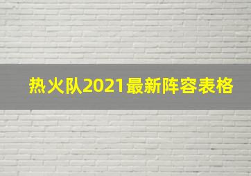 热火队2021最新阵容表格