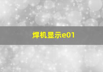 焊机显示e01