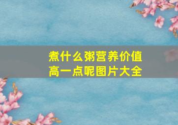 煮什么粥营养价值高一点呢图片大全