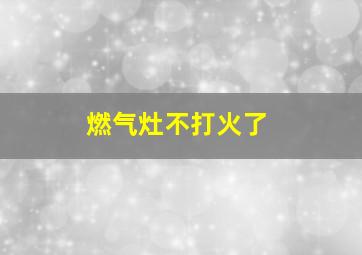 燃气灶不打火了