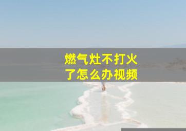 燃气灶不打火了怎么办视频