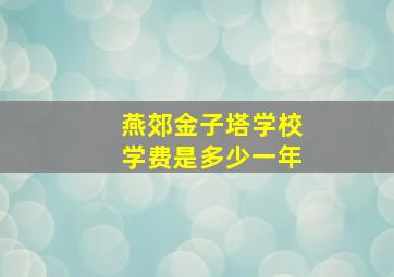 燕郊金子塔学校学费是多少一年