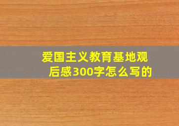 爱国主义教育基地观后感300字怎么写的