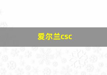 爱尔兰csc