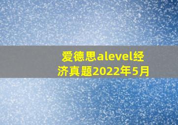 爱德思alevel经济真题2022年5月