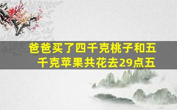 爸爸买了四千克桃子和五千克苹果共花去29点五