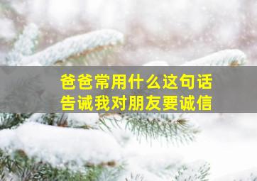 爸爸常用什么这句话告诫我对朋友要诚信