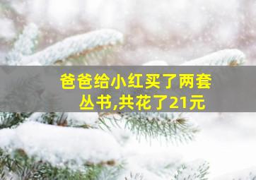 爸爸给小红买了两套丛书,共花了21元