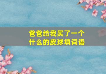 爸爸给我买了一个什么的皮球填词语