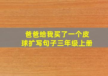 爸爸给我买了一个皮球扩写句子三年级上册