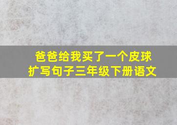 爸爸给我买了一个皮球扩写句子三年级下册语文