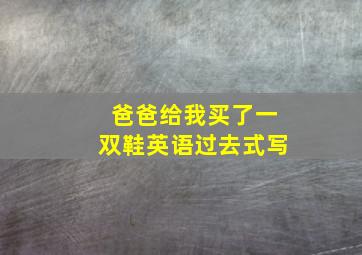 爸爸给我买了一双鞋英语过去式写