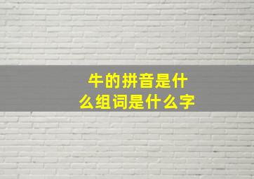 牛的拼音是什么组词是什么字