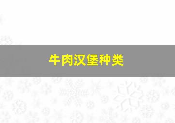 牛肉汉堡种类