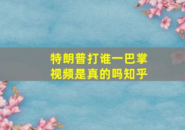 特朗普打谁一巴掌视频是真的吗知乎