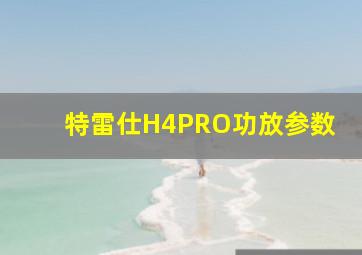 特雷仕H4PRO功放参数