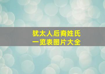 犹太人后裔姓氏一览表图片大全