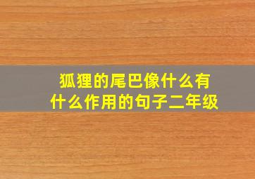 狐狸的尾巴像什么有什么作用的句子二年级