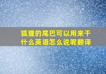 狐狸的尾巴可以用来干什么英语怎么说呢翻译