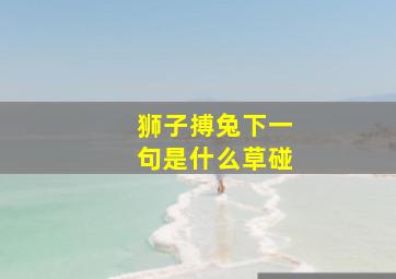 狮子搏兔下一句是什么草碰