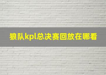 狼队kpl总决赛回放在哪看