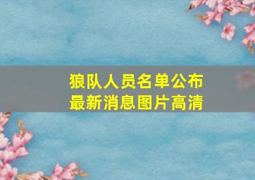 狼队人员名单公布最新消息图片高清