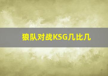 狼队对战KSG几比几