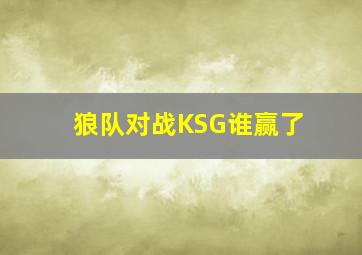 狼队对战KSG谁赢了