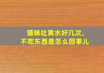 猫咪吐黄水好几次,不吃东西是怎么回事儿