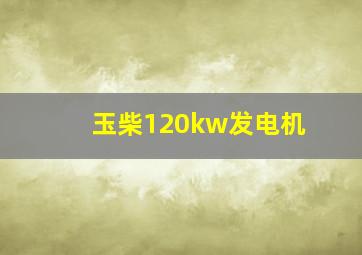 玉柴120kw发电机