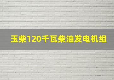 玉柴120千瓦柴油发电机组