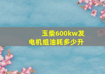 玉柴600kw发电机组油耗多少升