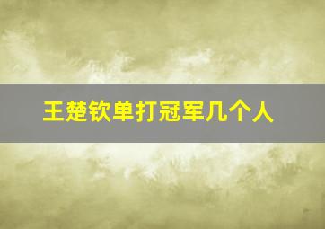 王楚钦单打冠军几个人