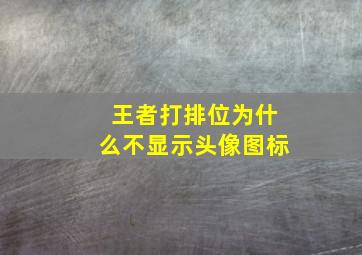 王者打排位为什么不显示头像图标