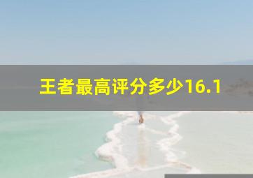 王者最高评分多少16.1