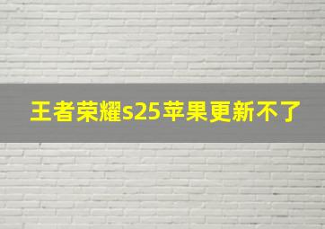 王者荣耀s25苹果更新不了