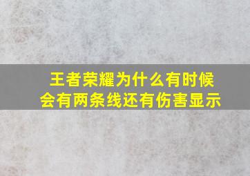 王者荣耀为什么有时候会有两条线还有伤害显示