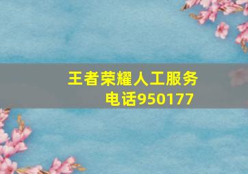 王者荣耀人工服务电话950177