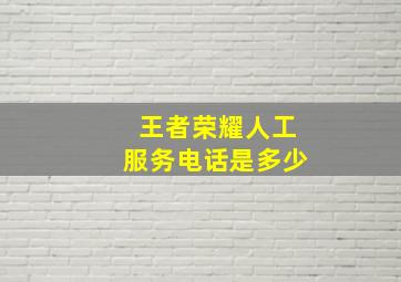 王者荣耀人工服务电话是多少