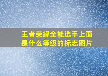 王者荣耀全能选手上面是什么等级的标志图片