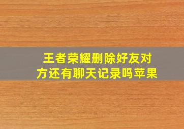 王者荣耀删除好友对方还有聊天记录吗苹果