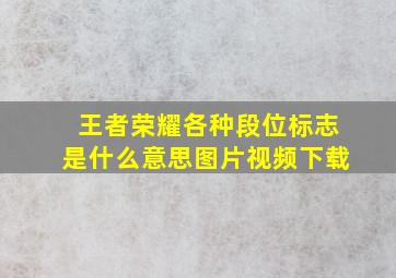 王者荣耀各种段位标志是什么意思图片视频下载