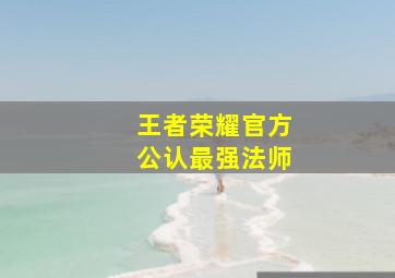 王者荣耀官方公认最强法师