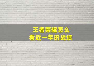 王者荣耀怎么看近一年的战绩