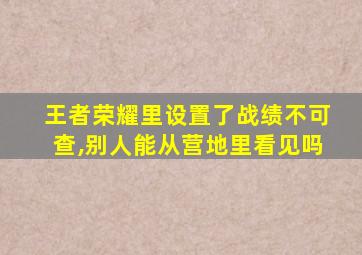 王者荣耀里设置了战绩不可查,别人能从营地里看见吗